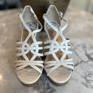 Fergalicious by Fergie White Kappie Wedge Sandal.